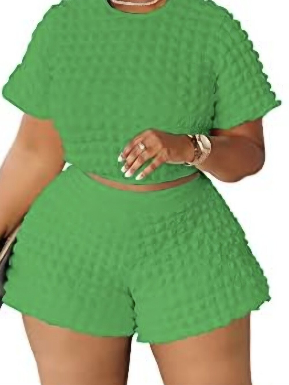 Itzy Ritzy Green Textured Two-Piece Set - Picture 2 of 4